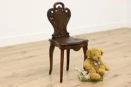 Black Forest Antique Hand Carved Music Box Chair, Danube #48885