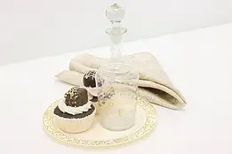 Victorian Antique Blown Glass Decanter w/ Gold Accents #49219