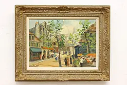 Montmartre Paris Vintage Original Oil Painting Blondin 24.5" #49856