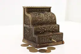 Cast Iron Antique Junior Cash Register Coin Bank, Stevens #49402