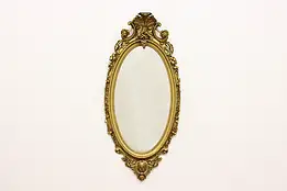 Victorian Antique Carved Grapes Boudoir or Hall Wall Mirror #50300