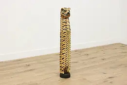 Balinese Statue Vintage Carved & Painted Tiger Sculpture #49334