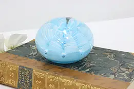 Blue & White Flower Vintage Glass Paperweight, Joe Rice #49005