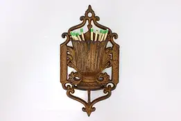 Victorian Antique Cast Iron Wall Match Holder Pat 1861 #50435