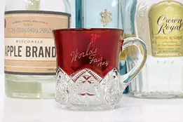 World's Fair St. Louis 1904 Antique Ruby Glass Mug, John #50417