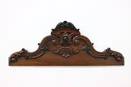 Victorian Antique Carved Walnut Salvage Crest, Leaves #48931