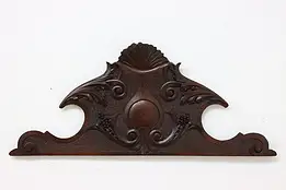 Renaissance Antique Arch Salvage Walnut Wall Crest, Grapes #48933