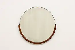 Art Deco Vintage Walnut Hall, Bath, or Dresser Wall Mirror #49436