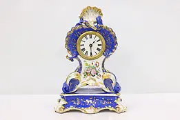 Victorian Antique Porcelain Mantel Clock Quartz Movement #48594