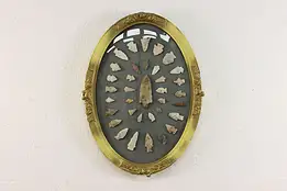 Framed Antique Native American Stone Points & Arrowheads #48447
