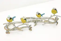 Pair of Farmhouse Vintage Blue Tit Bird Curtain Tiebacks #48951