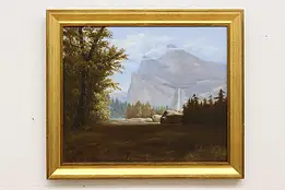 Yosemite Park Vintage Original Oil Painting, Schukhorn 28.5" #50822