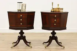 Pair of Vintage Georgian Octagonal Nightstands or End Tables #50967