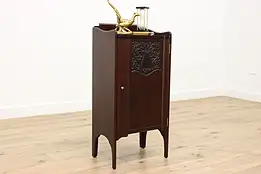 Carved Lyre Antique Music File Folio or Collector Cabinet #50955