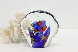 Shell Shape Vintage Blown Art Glass Paperweight Sculpture #49859