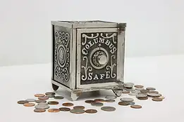 Victorian Antique Iron Combination Safe Coin Bank, Columbus #50541