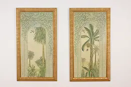 Pair of Vintage Framed Palm Tree Prints, Iksels 49" #51557