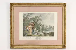 Les Présents du Berger Antique Engraving after Boucher 32" #51478
