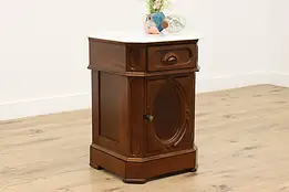 Victorian Antique Marble Top Nightstand, Side or End Table #51605