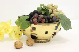 India Vintage Brass Decorative Centerpiece Bowl, Jewels #52001