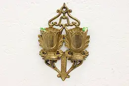 Victorian Antique Cast Iron Wall Double Match Holder #50389