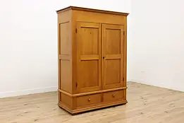 Farmhouse Antique Country Pine Armoire, Wardrobe or Closet #51741