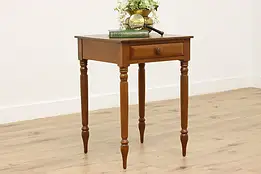 Sheraton Antique 1840s Walnut Nightstand or End Table #51484