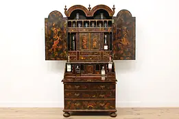 Georgian Vintage Lacquer Secretary Bookcase Maitland Smith #51270