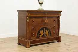 Neoclassical Design Vintage Dresser Console Griffins, Signed #51284