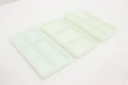 Set of 3 Antique Milk Glass Dental Trays, American Cabinet #51984