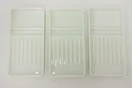 Set of 3 Antique Milk Glass Dental Trays, American Cabinet #51986