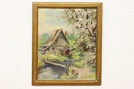 Spring Watermill Vintage Original Oil Painting Callard 25.5" #50150