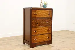 Art Deco Vintage Birch Highboy Dresser or Chest, Montgomery #52208