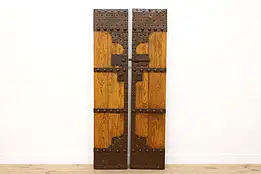 Asian Vintage Elm & Iron Salvage Palace or Temple Doors #50480