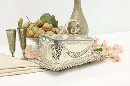 Silverplate Vintage Covered Butter or Cheese Tray, Sheffield #52184
