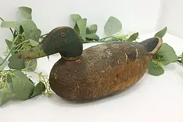Farmhouse Vintage Carved & Painted Duck Decoy Sculpture #51851