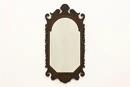 Traditional Antique Carved Walnut & Burl Wall Mirror #52844