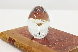 French Art Glass Vintage Gold Flower Paperweight, Daum #48996
