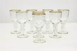 Set of 8 Vintage Danish Etched Seagull Wine Goblets, Lyngby #48980