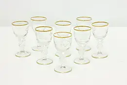 Set of 8 Vintage Etched Seagull Cordial Goblets, Lyngby #48984