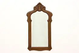 Tudor Design Vintage Carved Pecan Wall Mirror, Shell Crest #52674