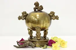 Chinese Antique Bronze Incense Burner or Censer, Foo Dogs #52829