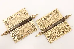 Pair of Antique Victorian Bronze & Iron Door Hinges #52181
