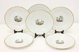 Set 6 Vintage Italian China Dinner Plates Mantova Ginori #52547