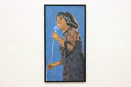 Jazz Singer Sarah Vaughan Original Oil Painting Keiffer 55" #52045