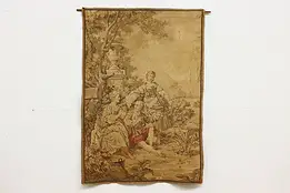 Lord & Ladies in Garden Antique Tapestry, Belgium 39" #52349