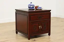 Chinese Vintage Carved Rosewood End Table or Nightstand #53056