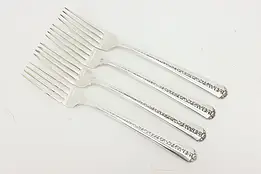 Set of 4 Towle Rambler Rose Sterling Silver Dinner Forks #53438