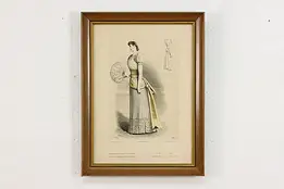 French Antique Fashion Magazine Lithograph Print 18" #53405