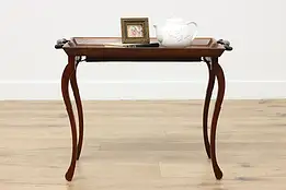 Indian Vintage Rosewood Marquetry Folding Tray Coffee Table #53297